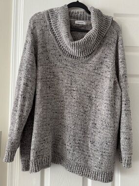 Calvin Klein Speckled Gray Cowl Neck Sweater